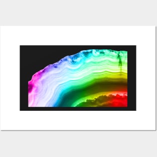 Rainbow colors fancy agate slice mineral Posters and Art